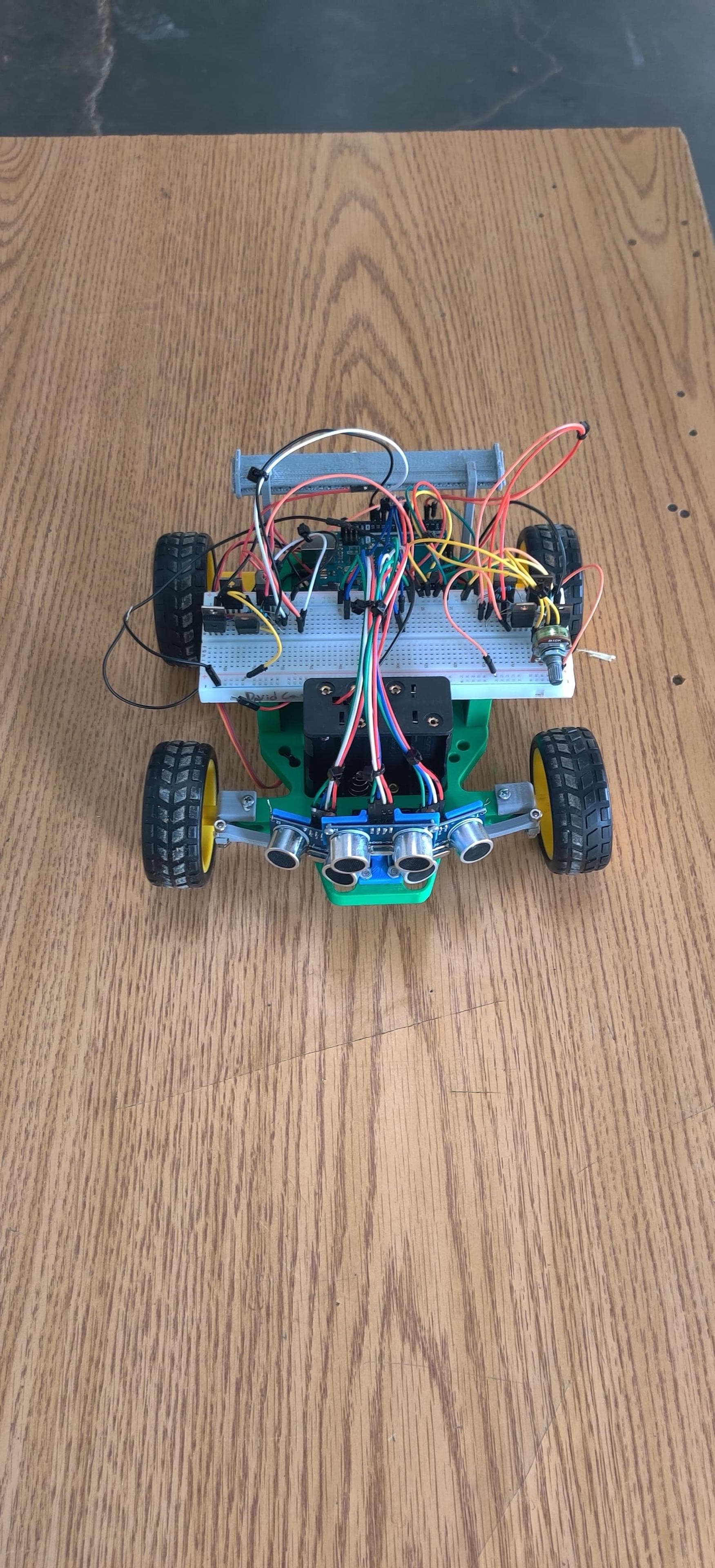 Completed autonomous Arduino race car