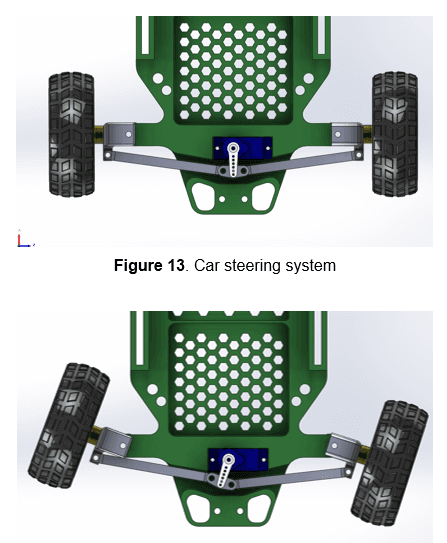 CAD or engineering view of the race car steering system