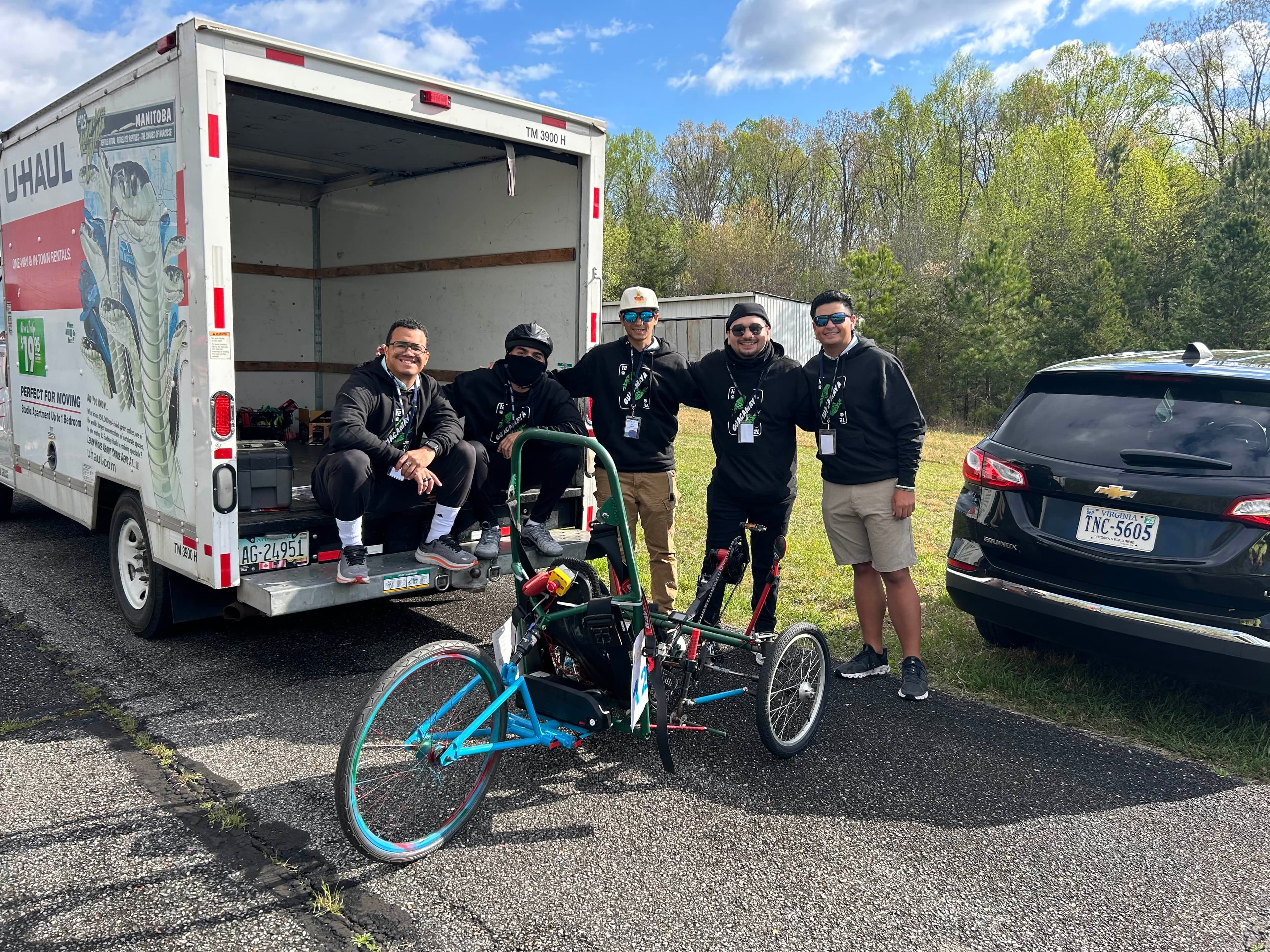 UPRM HPVC team with the Guacamaya vehicle
