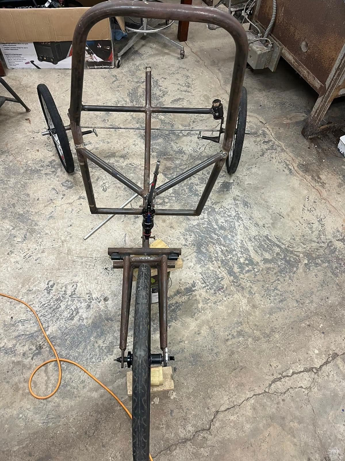 Rear view of the Guacamaya frame during fabrication
