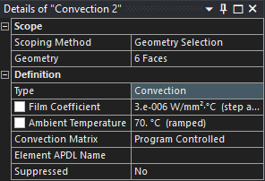 Inner enclosure convection boundary conditions