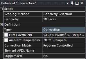 Outer enclosure convection boundary conditions